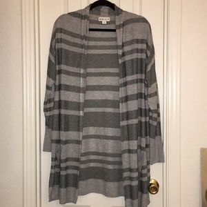 Ava and Viv gray stripped lightweight cardigan